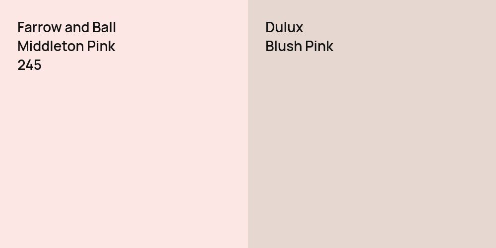 Farrow and Ball Middleton Pink vs. Dulux Blush Pink