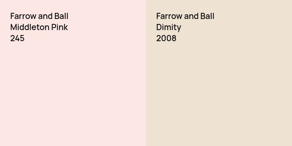 Farrow and Ball Middleton Pink vs. Farrow and Ball Dimity