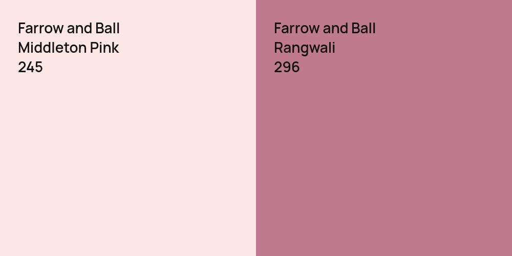 Farrow and Ball Middleton Pink vs. Farrow and Ball Rangwali