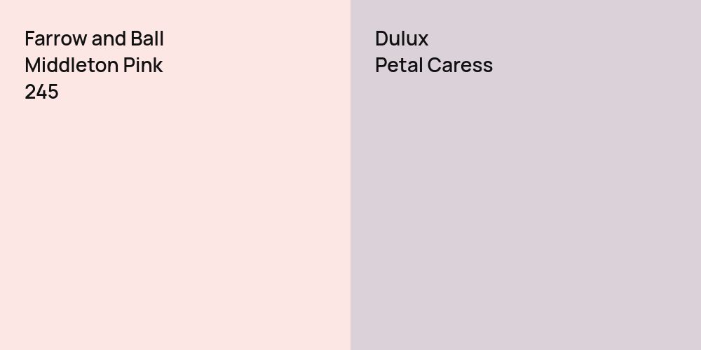 Farrow and Ball Middleton Pink vs. Dulux Petal Caress