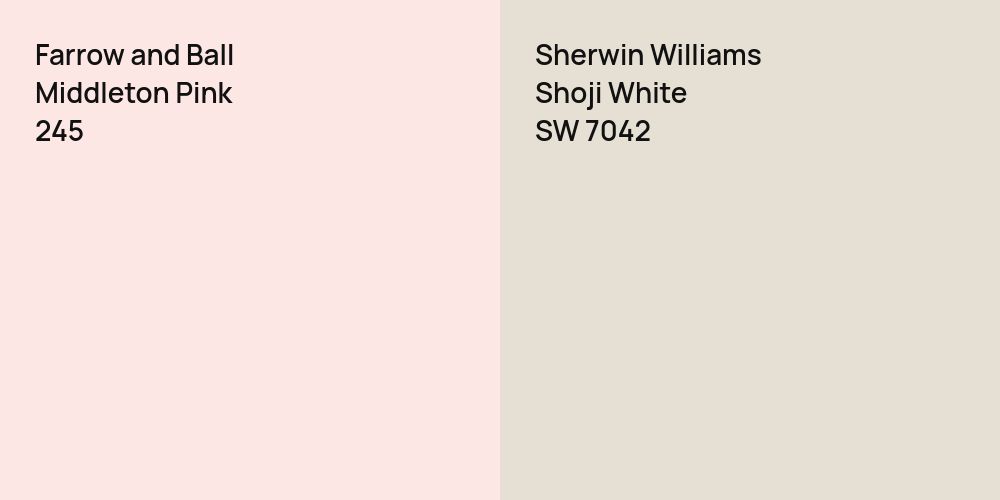 Farrow and Ball Middleton Pink vs. Sherwin Williams Shoji White