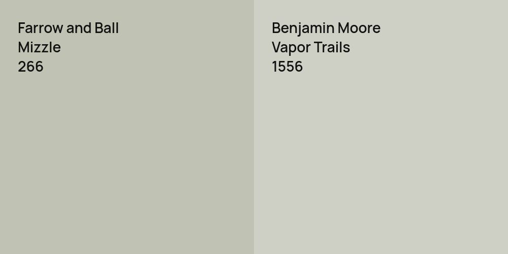 Farrow and Ball Mizzle vs. Benjamin Moore Vapor Trails