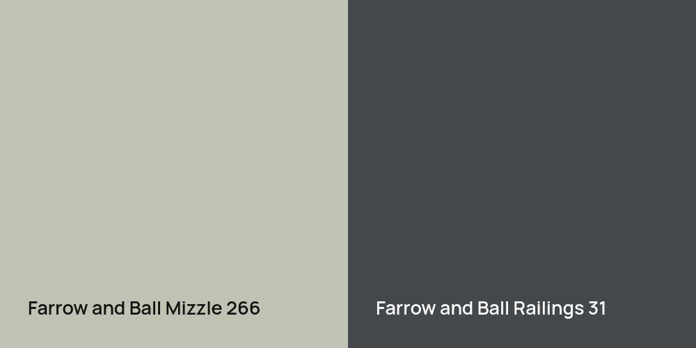 Farrow and Ball Mizzle vs. Farrow and Ball Railings