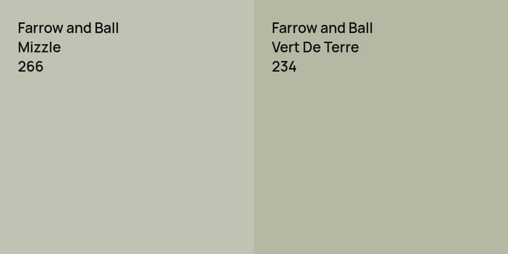 Farrow and Ball Mizzle vs. Farrow and Ball Vert De Terre