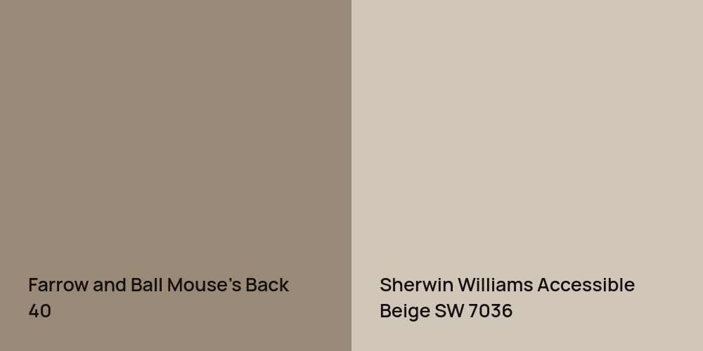 Farrow and Ball Mouse's Back vs. Sherwin Williams Accessible Beige