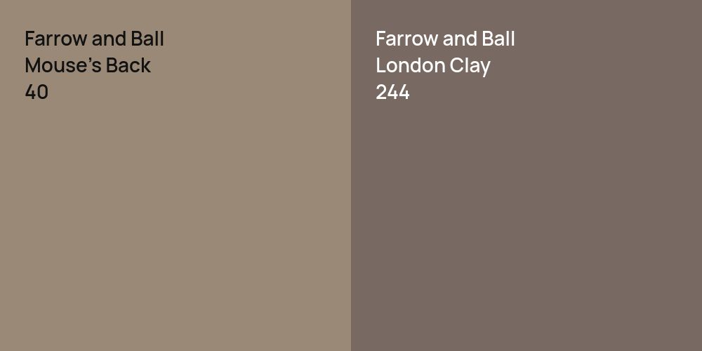 Farrow and Ball Mouse's Back vs. Farrow and Ball London Clay