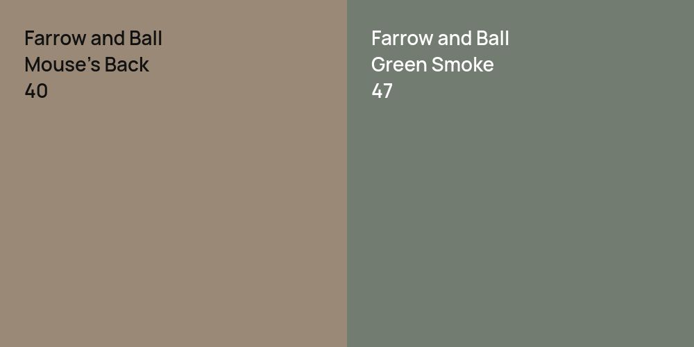 Farrow and Ball Mouse's Back vs. Farrow and Ball Green Smoke