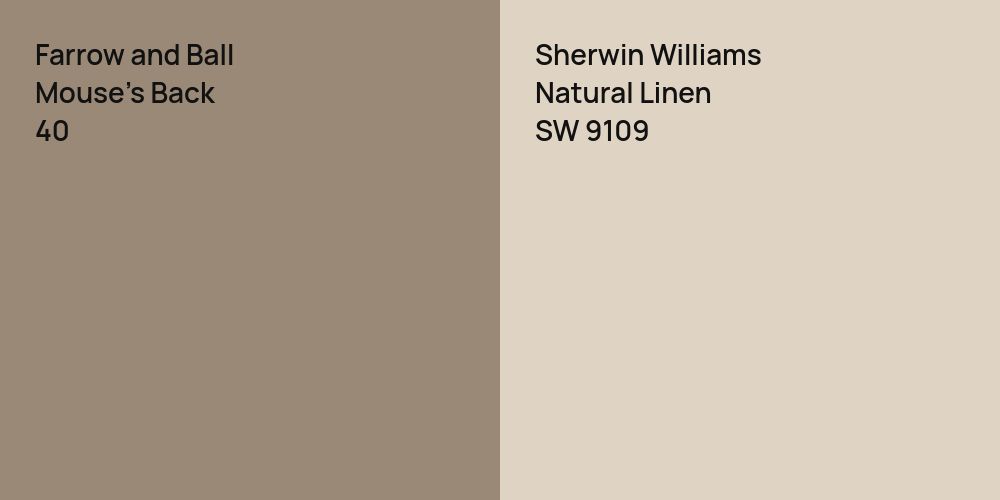 Farrow and Ball Mouse's Back vs. Sherwin Williams Natural Linen