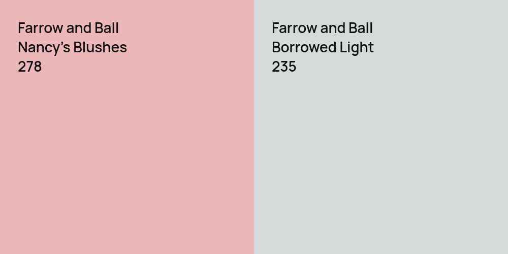 Farrow and Ball Nancy's Blushes vs. Farrow and Ball Borrowed Light