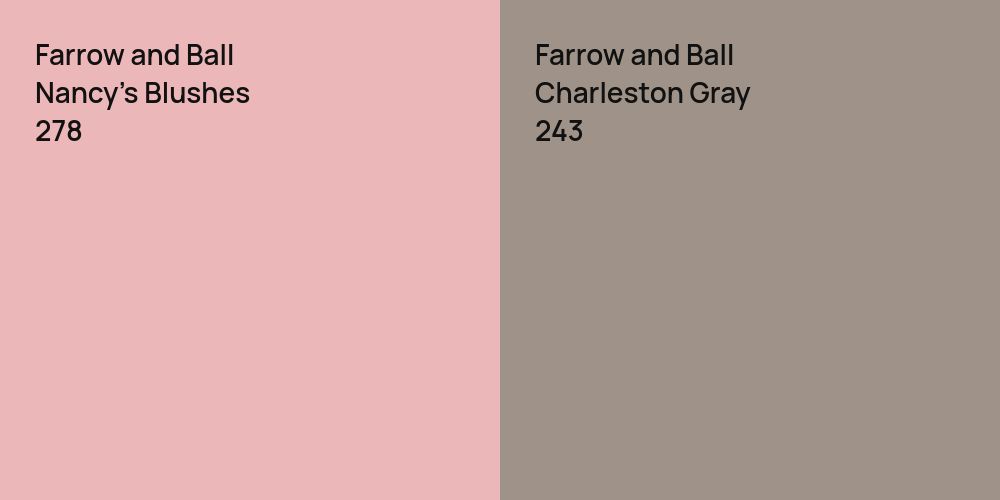 Farrow and Ball Nancy's Blushes vs. Farrow and Ball Charleston Gray