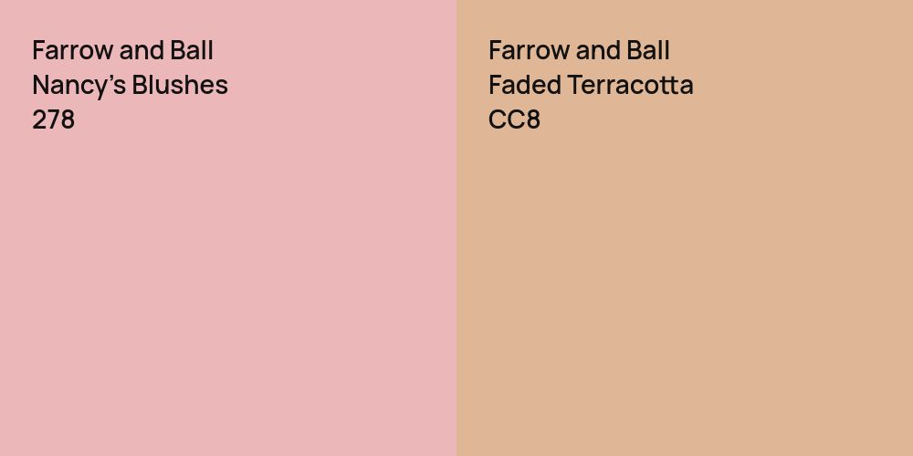 Farrow and Ball Nancy's Blushes vs. Farrow and Ball Faded Terracotta