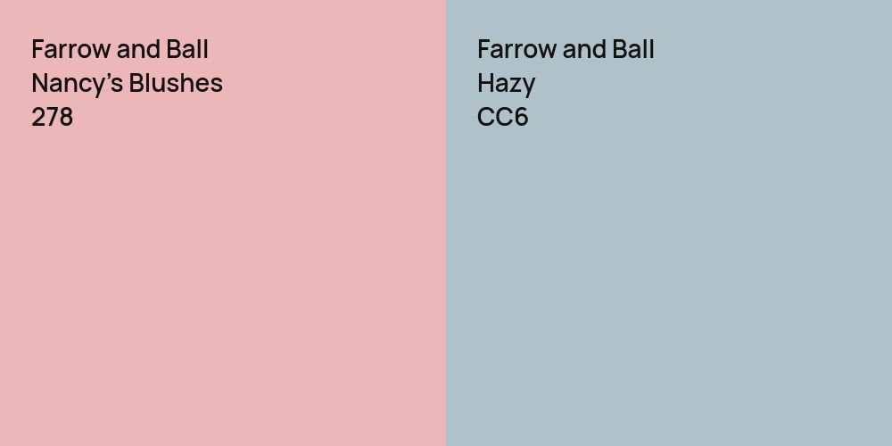 Farrow and Ball Nancy's Blushes vs. Farrow and Ball Hazy