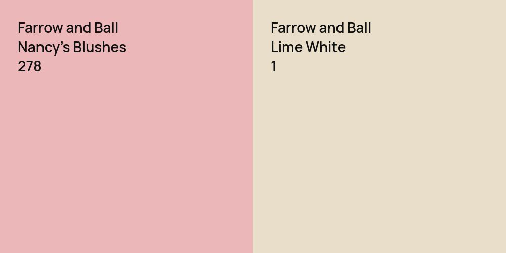 Farrow and Ball Nancy's Blushes vs. Farrow and Ball Lime White