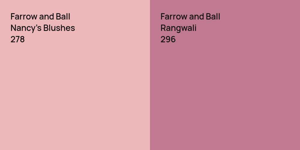 Farrow and Ball Nancy's Blushes vs. Farrow and Ball Rangwali