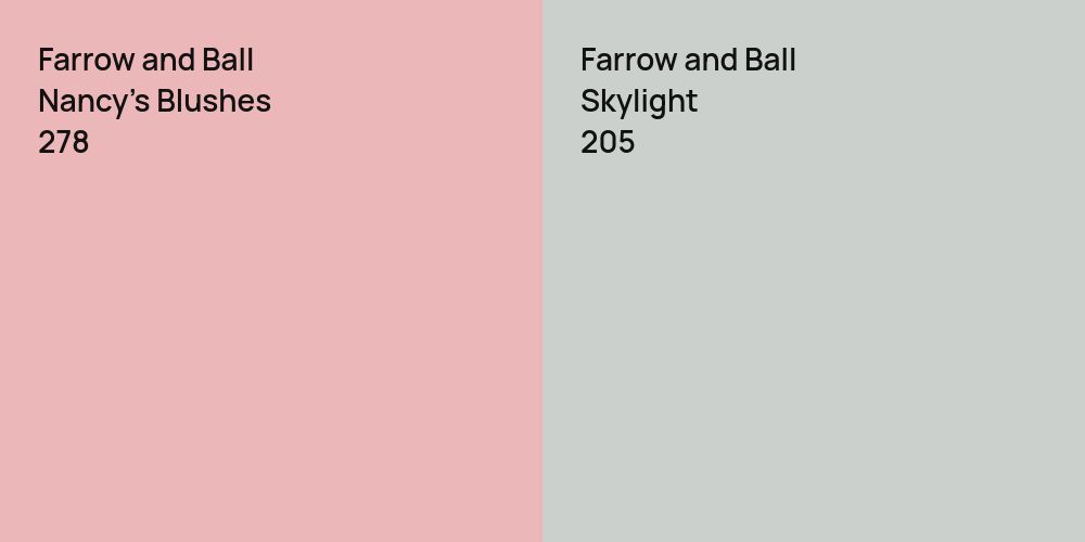 Farrow and Ball Nancy's Blushes vs. Farrow and Ball Skylight