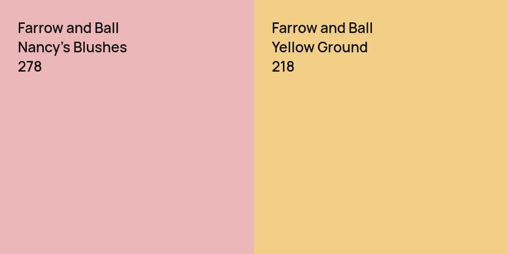 Farrow and Ball Nancy's Blushes vs. Farrow and Ball Yellow Ground