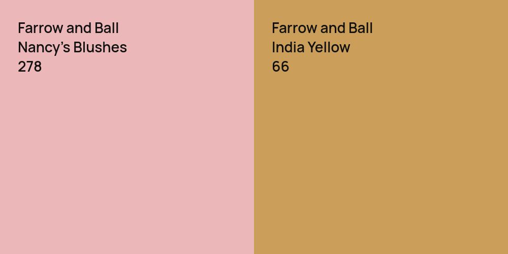 Farrow and Ball Nancy's Blushes vs. Farrow and Ball India Yellow