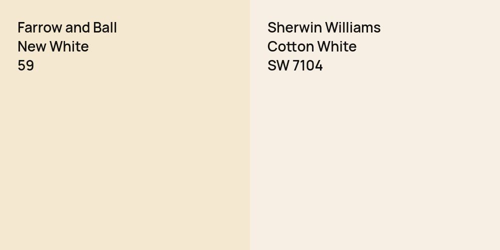 Farrow and Ball New White vs. Sherwin Williams Cotton White