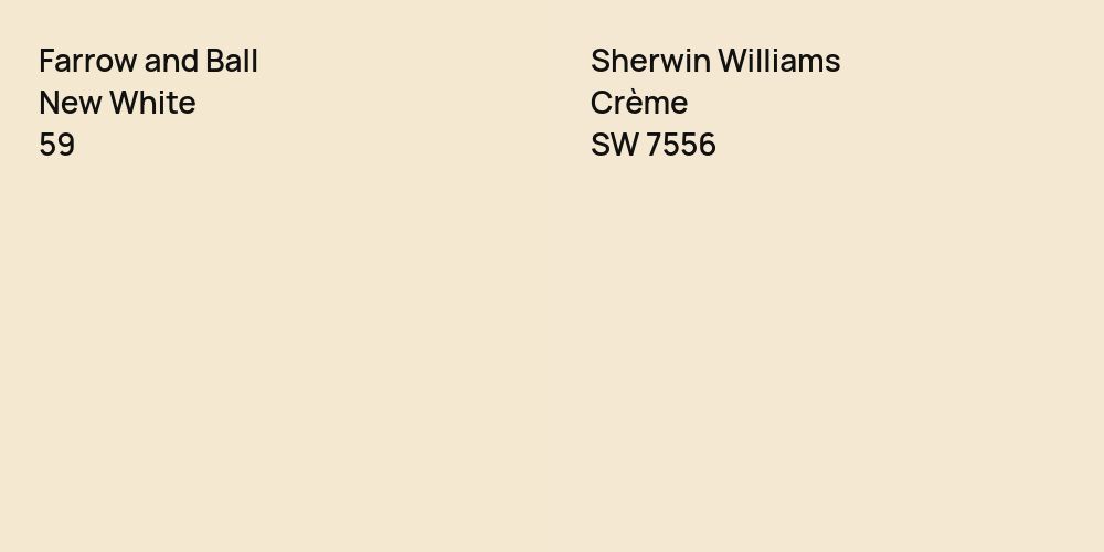 Farrow and Ball New White vs. Sherwin Williams Crème