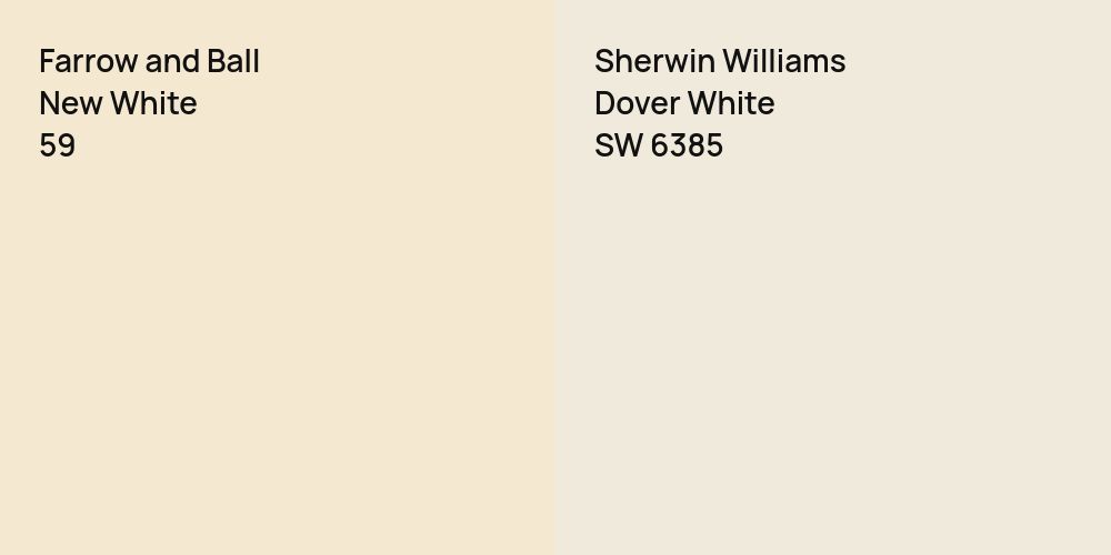 Farrow and Ball New White vs. Sherwin Williams Dover White