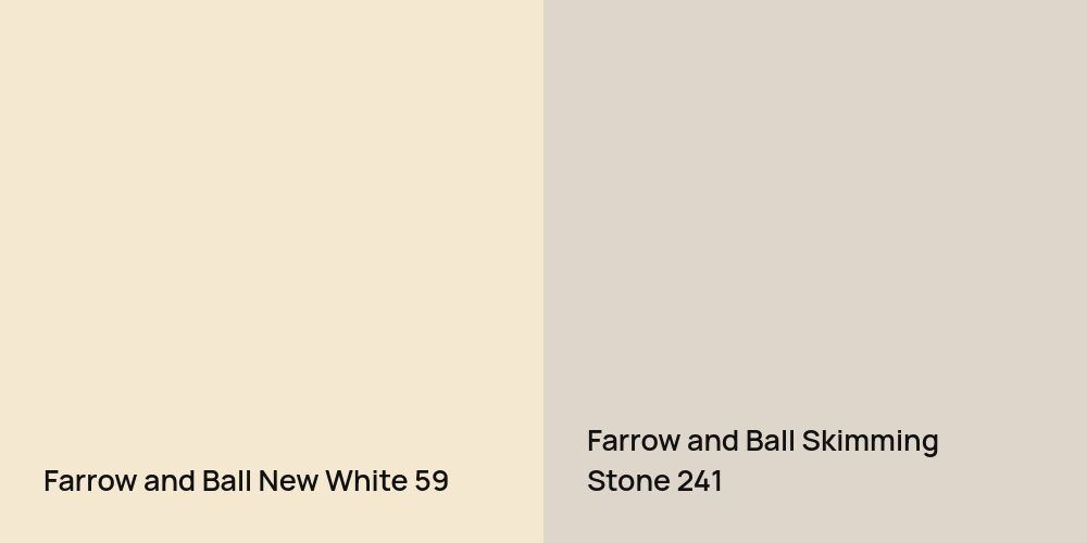 Farrow and Ball New White vs. Farrow and Ball Skimming Stone