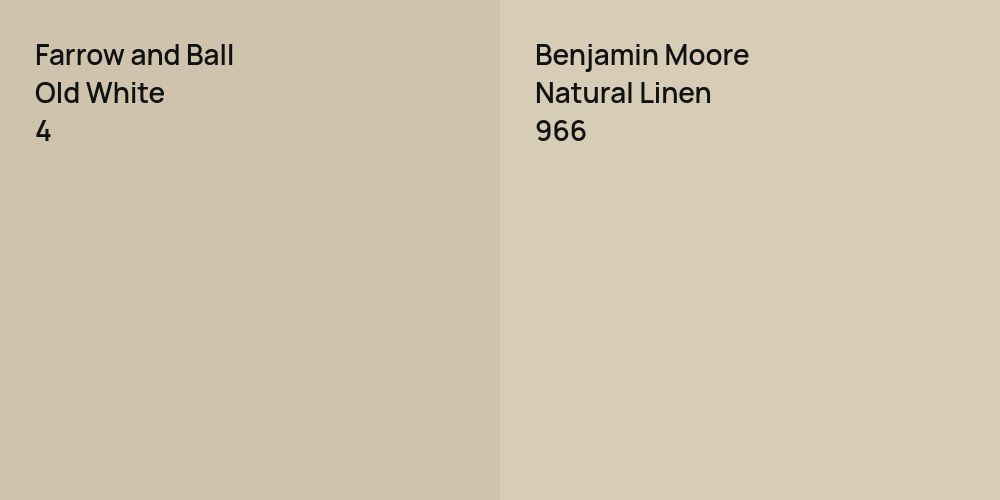 Farrow and Ball Old White vs. Benjamin Moore Natural Linen