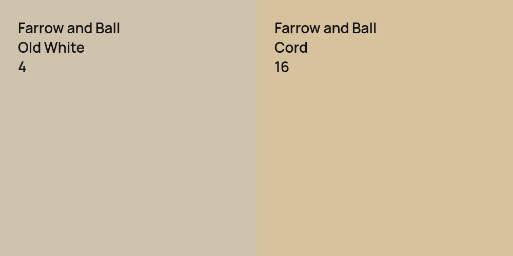 Farrow and Ball Old White vs. Farrow and Ball Cord