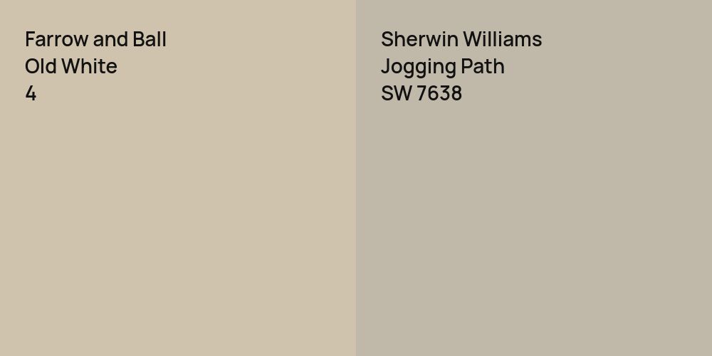 Farrow and Ball Old White vs. Sherwin Williams Jogging Path