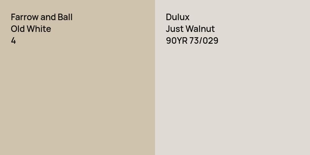 Farrow and Ball Old White vs. Dulux Just Walnut