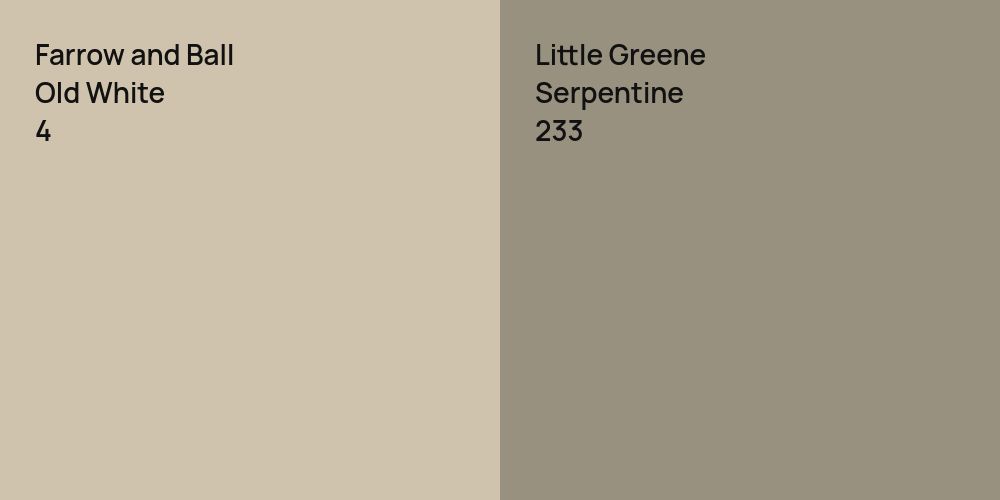 Farrow and Ball Old White vs. Little Greene Serpentine