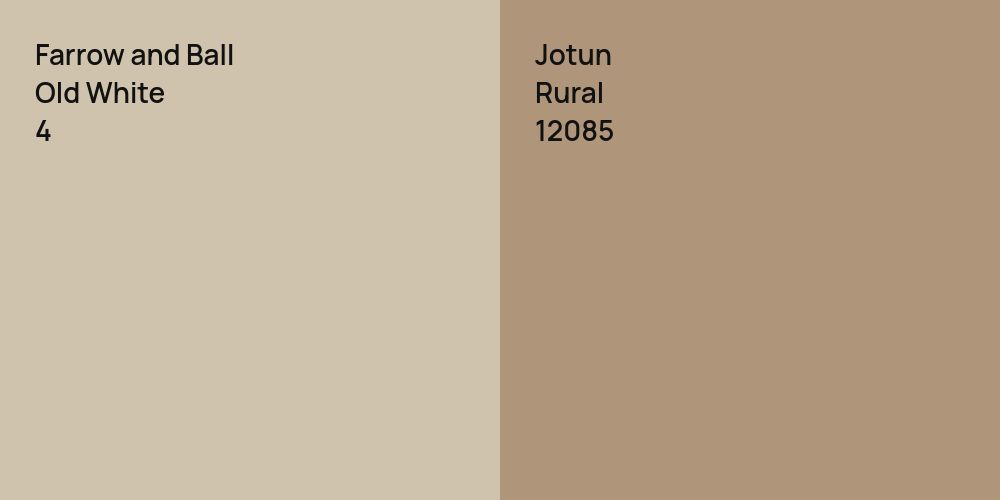 Farrow and Ball Old White vs. Jotun Rural