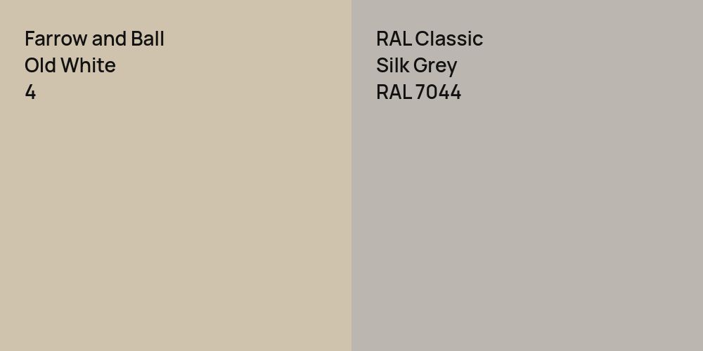 Farrow and Ball Old White vs. RAL Classic Silk Grey