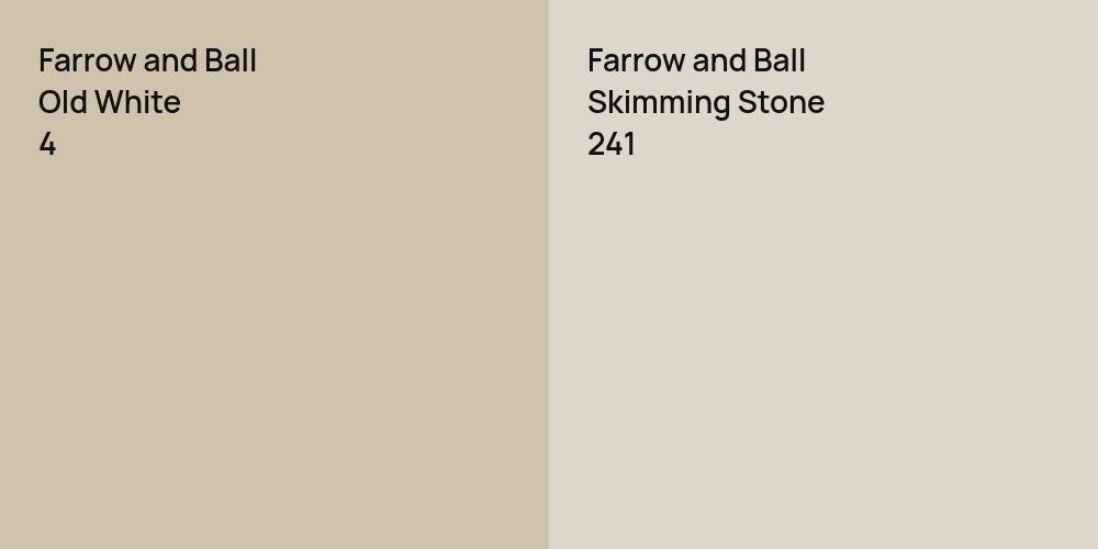 Farrow and Ball Old White vs. Farrow and Ball Skimming Stone