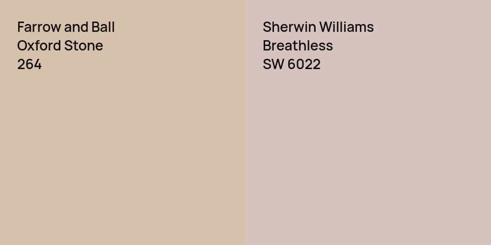 Farrow and Ball Oxford Stone vs. Sherwin Williams Breathless