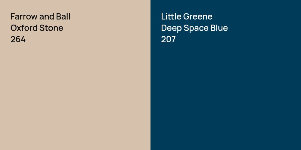 Farrow and Ball Oxford Stone vs. Little Greene Deep Space Blue