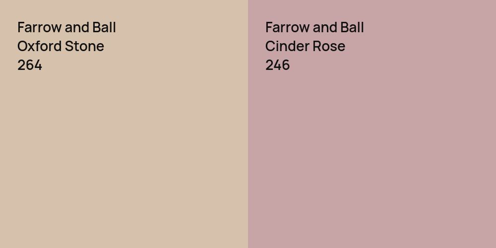 Farrow and Ball Oxford Stone vs. Farrow and Ball Cinder Rose