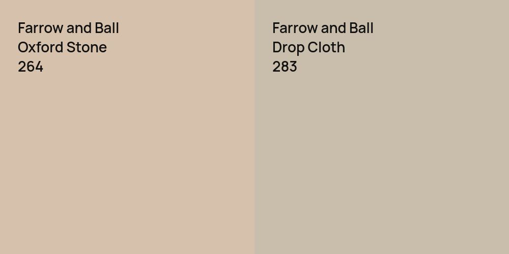 Farrow and Ball Oxford Stone vs. Farrow and Ball Drop Cloth