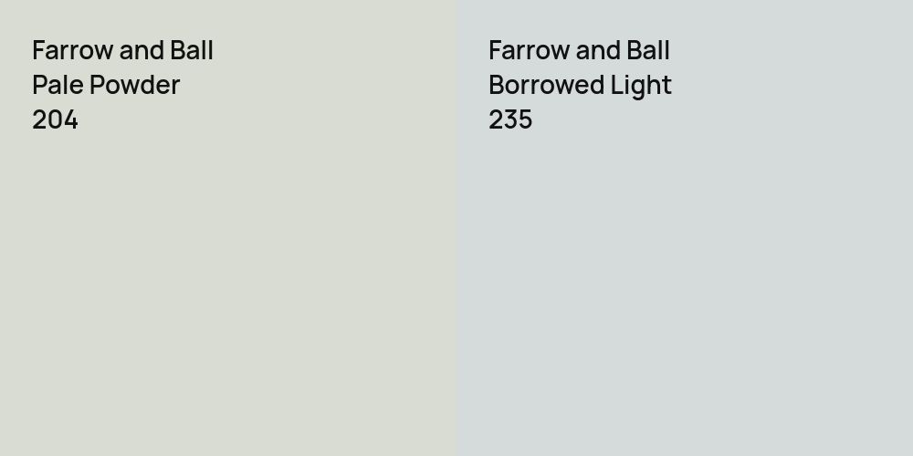 Farrow and Ball Pale Powder vs. Farrow and Ball Borrowed Light