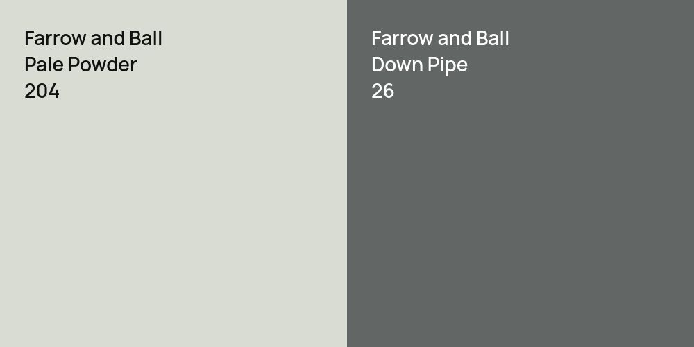 Farrow and Ball Pale Powder vs. Farrow and Ball Down Pipe