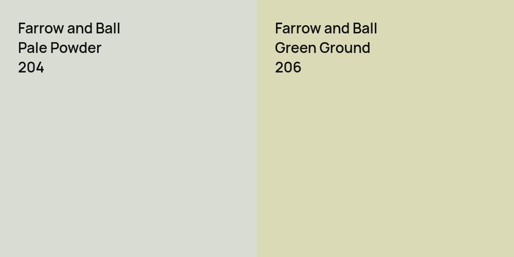 Farrow and Ball Pale Powder vs. Farrow and Ball Green Ground