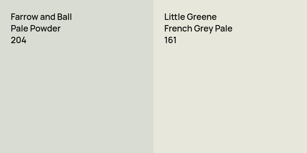 Farrow and Ball Pale Powder vs. Little Greene French Grey Pale