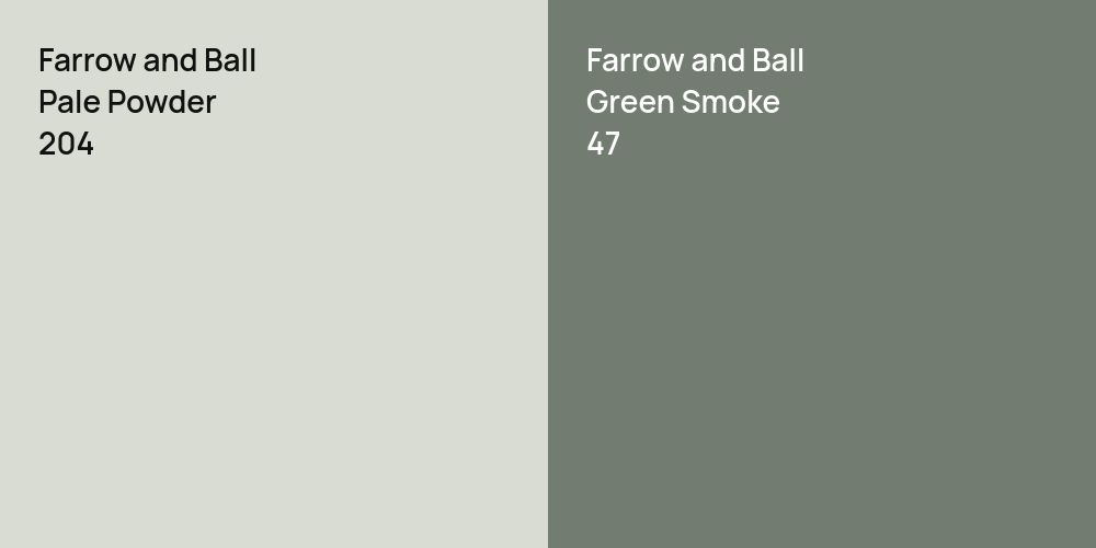 Farrow and Ball Pale Powder vs. Farrow and Ball Green Smoke