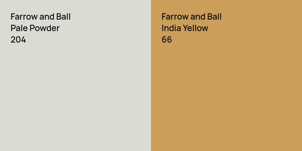 Farrow and Ball Pale Powder vs. Farrow and Ball India Yellow