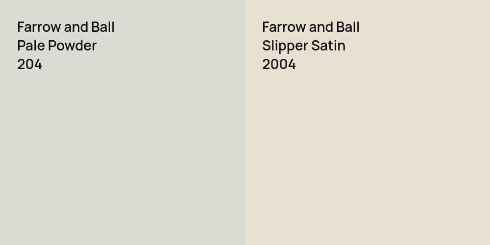 Farrow and Ball Pale Powder vs. Farrow and Ball Slipper Satin