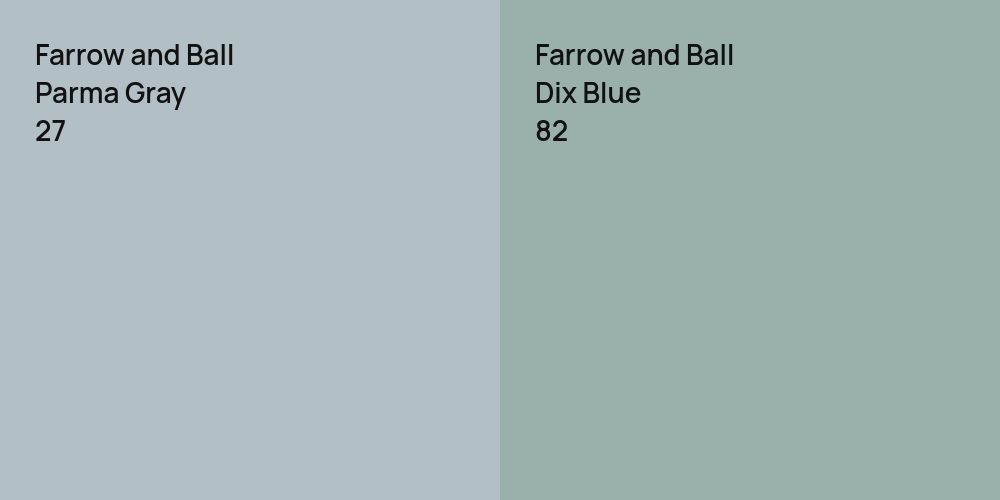 Farrow and Ball Parma Gray vs. Farrow and Ball Dix Blue