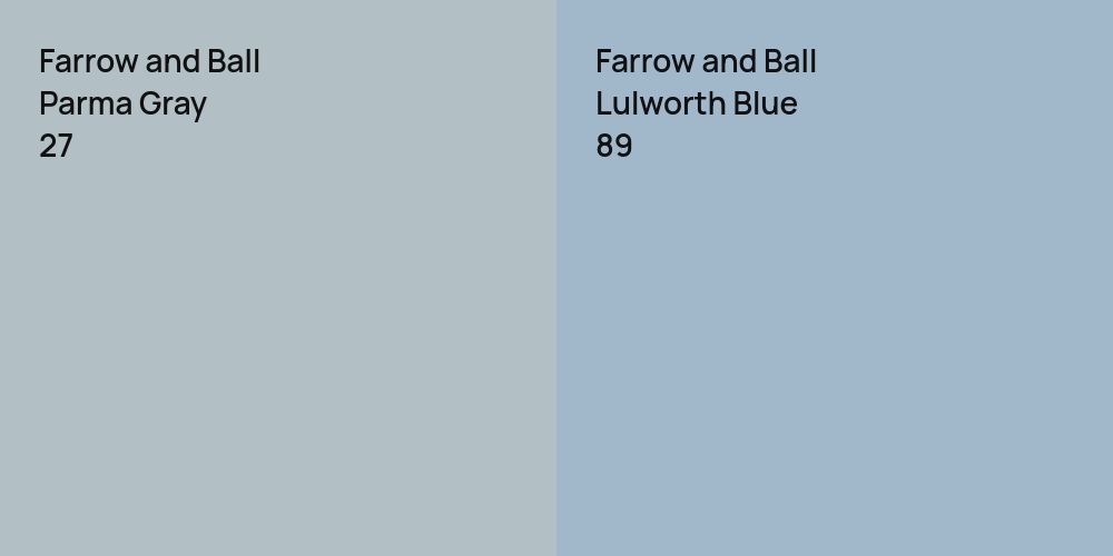 Farrow and Ball Parma Gray vs. Farrow and Ball Lulworth Blue