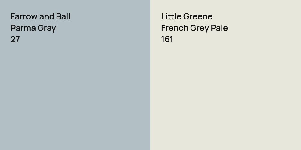 Farrow and Ball Parma Gray vs. Little Greene French Grey Pale