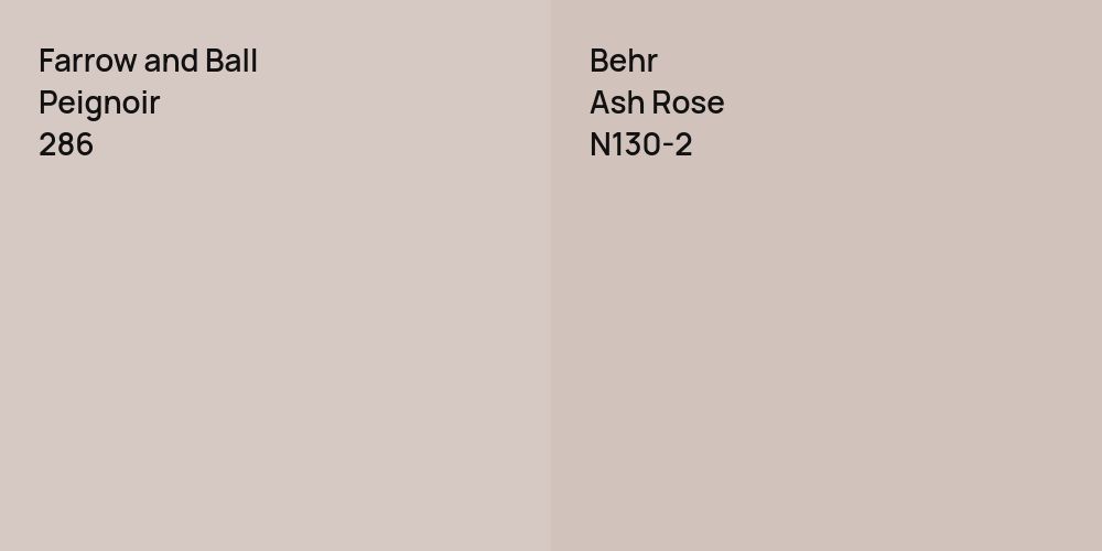 Farrow and Ball Peignoir vs. Behr Ash Rose