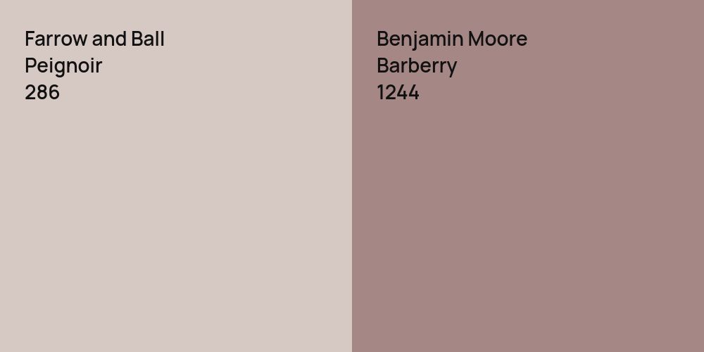 Farrow and Ball Peignoir vs. Benjamin Moore Barberry