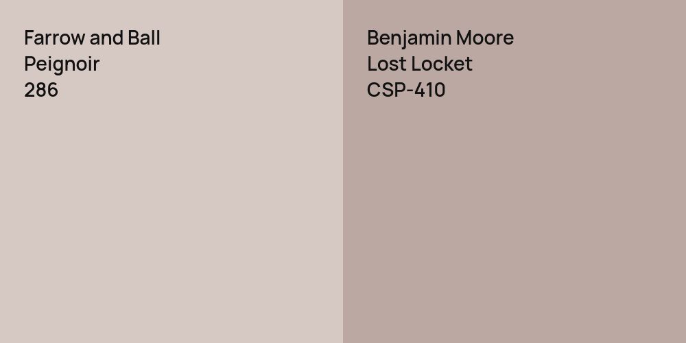 Farrow and Ball Peignoir vs. Benjamin Moore Lost Locket